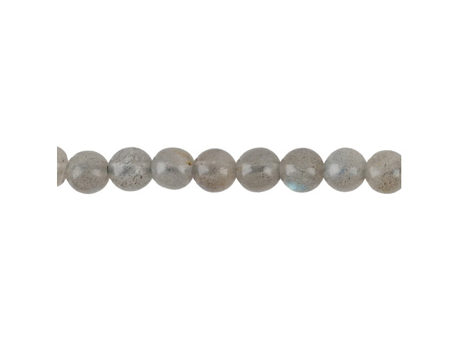 Collier de labradorites grises rondes 5.0 mm