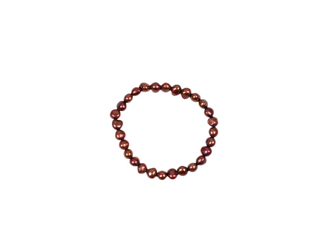 Bracelet de perles d'eau douce brunes 5.5 mm