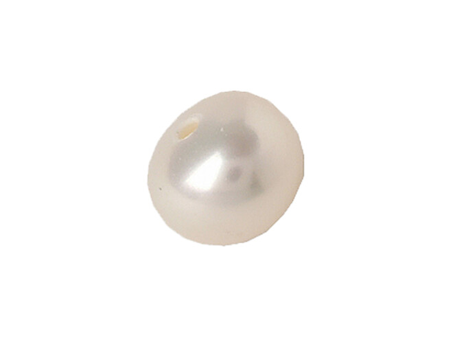 Perle d'eau douce bouton blanche 1 trou 4.0 - 4.5 mm