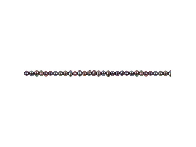 Collier de perles d'eau douce noires 3.0 - 3.5 mm