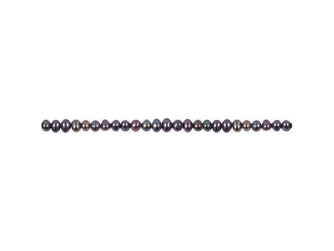 Collier de perles d'eau douce noires 4.0 - 4.5 mm