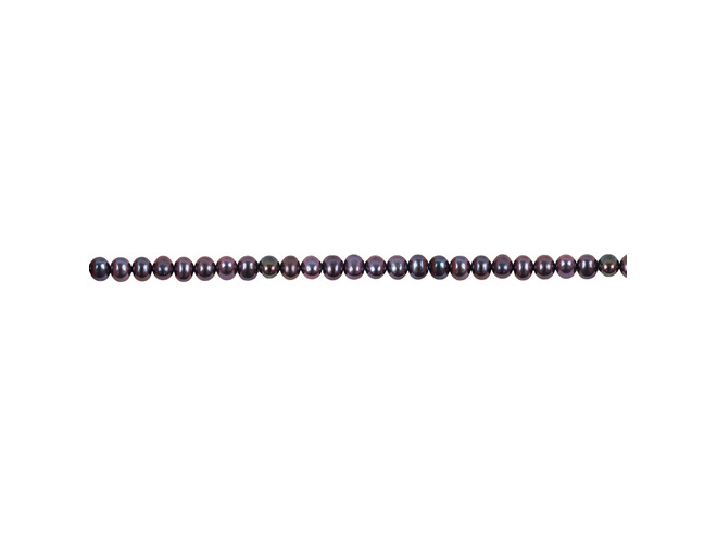 Collier de perles d'eau douce noires 5.0 - 5.5 mm