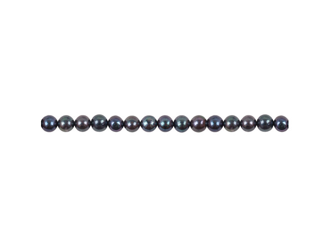 Collier de perles d'eau douce noires 6.0 - 6.5 mm