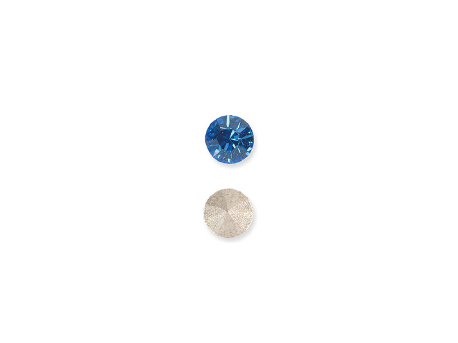 Simili saphir rond taille brillant 2.0 mm