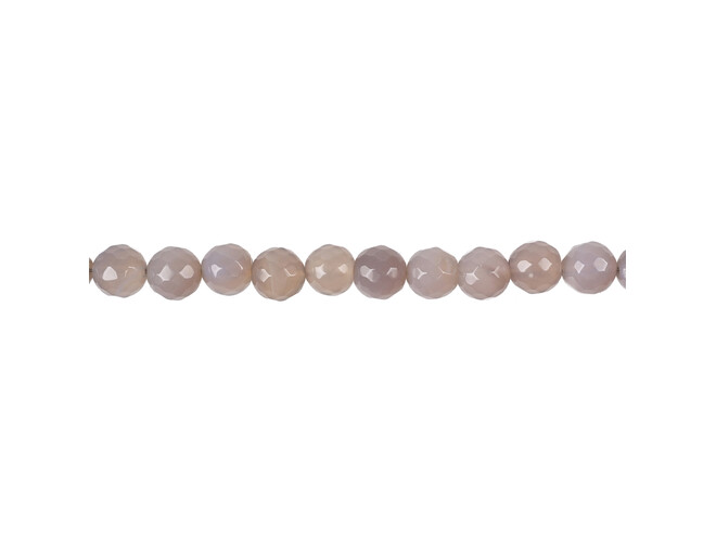 Collier d'agathes grises taille facettes 8.0 mm