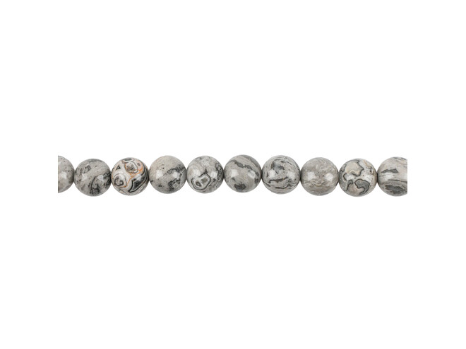 Collier d'agates grises rondes 10.0 mm
