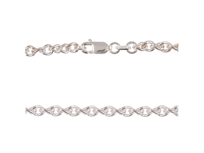 Collier infinity argent 3.8 mm longueur 45 cm