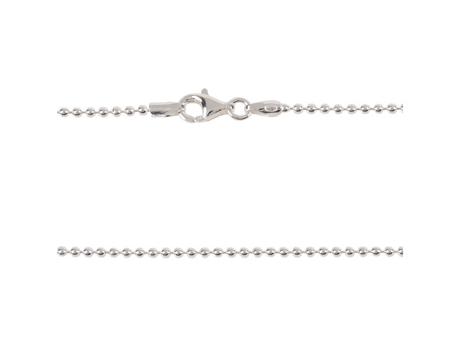 Collier perles argent  1.5 mm longueur