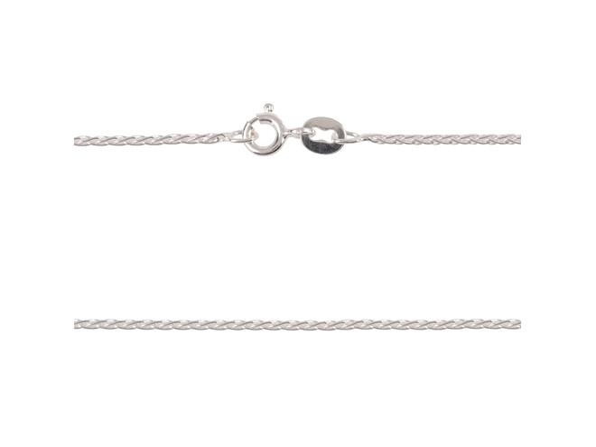 Collier queue de renard argent 1.2 mm longueur 45 cm