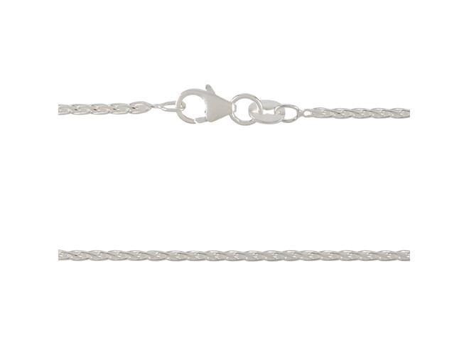 Collier queue de renard argent 1.5 mm longueur 45 mm