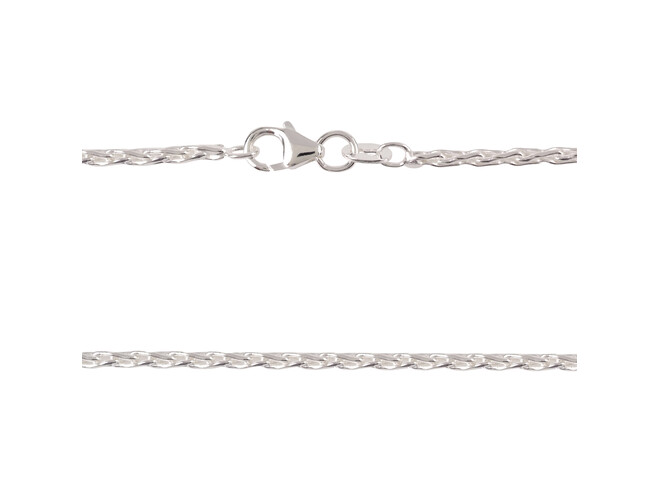 Collier queue de renard argent 2.0 mm longueur 50 cm