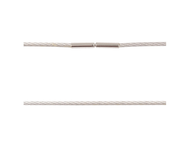 Collier cable argent 1.5 mm longueur 45 cm