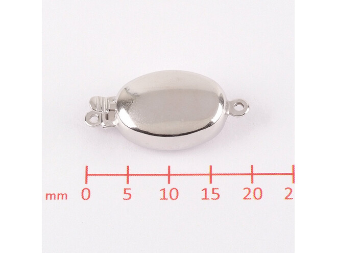Fermoir ovale argent