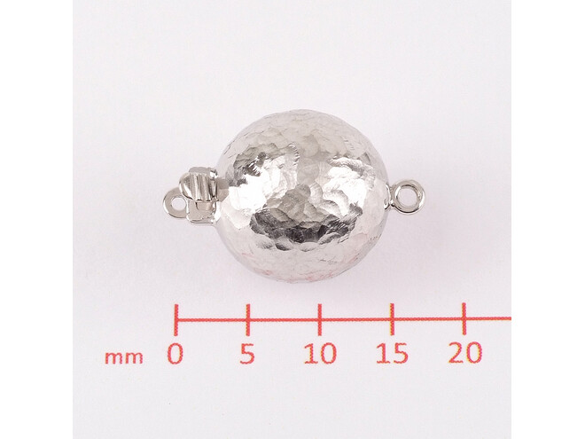 Fermoir boule argent martelé 12.0 mm