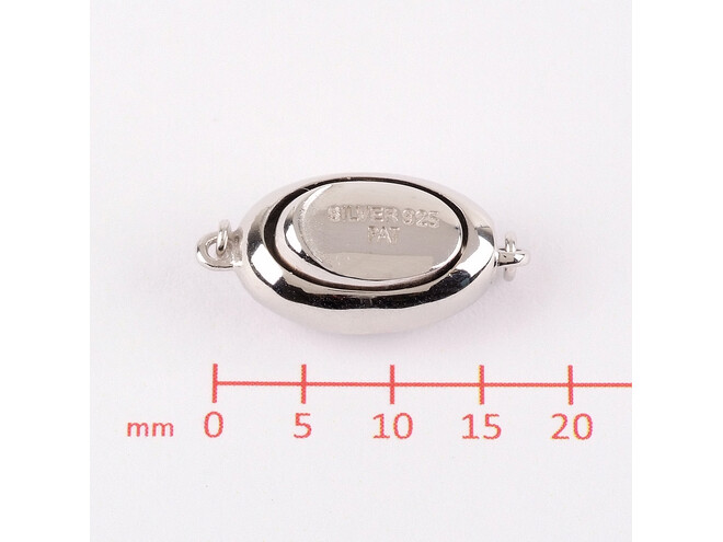 Fermoir oval avec pression argent