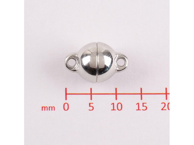 Fermoir magnétique boule argent 8.0 mm