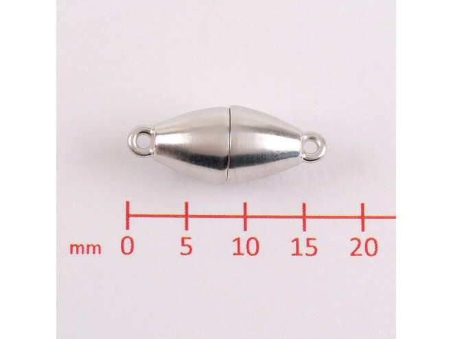 Fermoir magnétique olive argent 6.5 mm