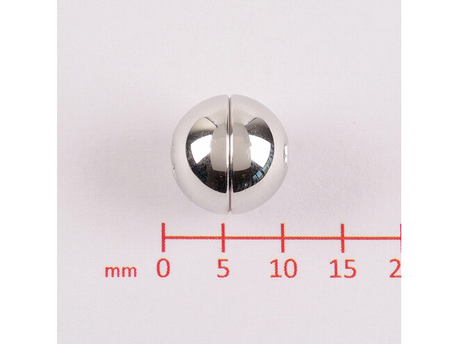 Fermoir rond argent mat 10.0 mm