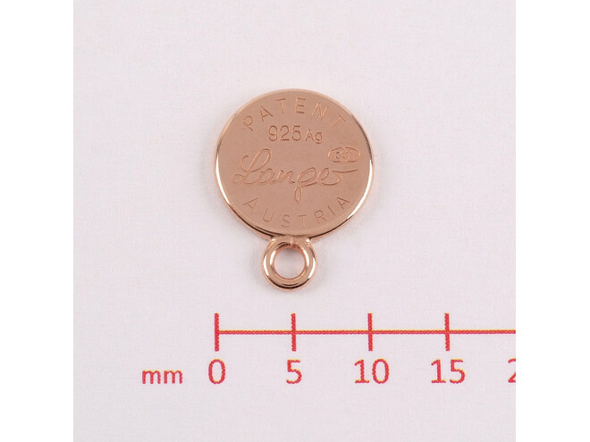 Médaillon argent doré rose 10.0 mm