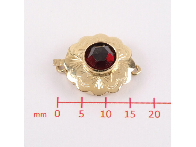 Fermoir grenat 1 rang or jaune 14 carats