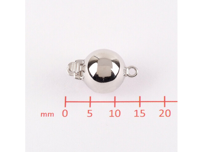 Fermoir boule argent 9.0 mm