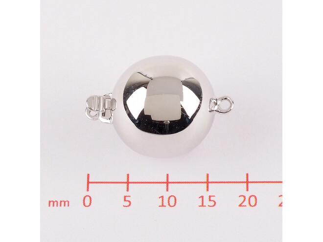 Fermoir boule argent 13.0 mm