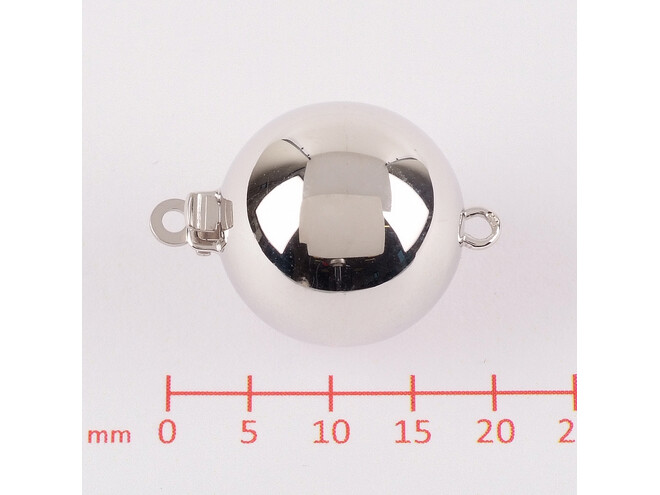 Fermoir boule argent 15.0 mm