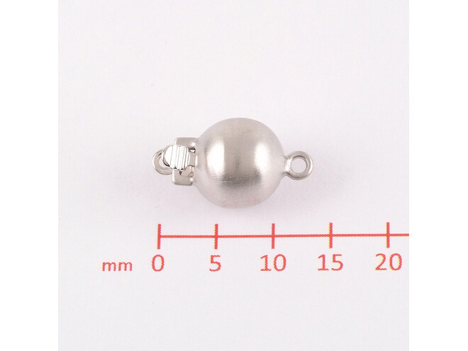 Fermoir boule argent mat 8.0 mm