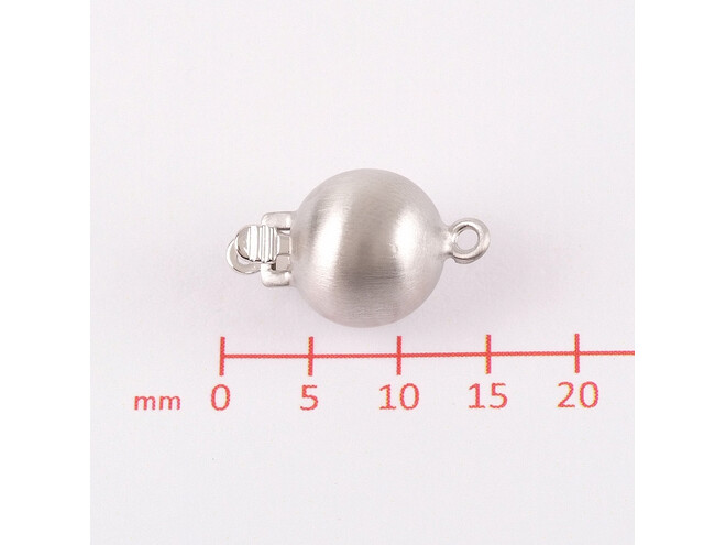 Fermoir boule argent mat 9.0 mm