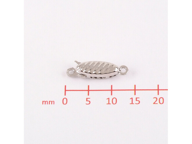 Fermoir oval  double argent gaudronné
