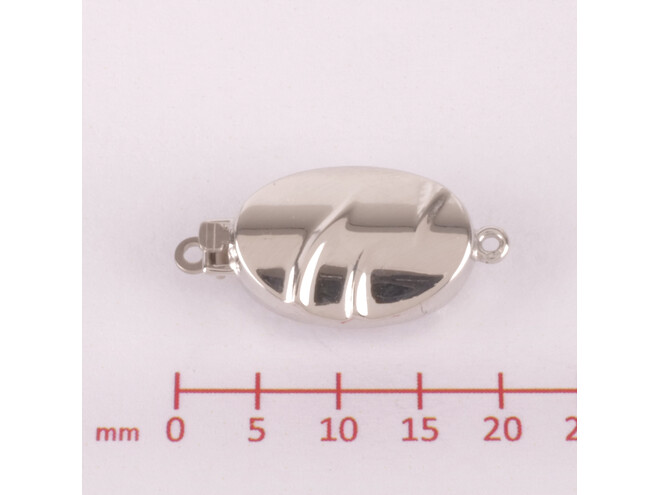 Fermoir olive plat argent travaillé