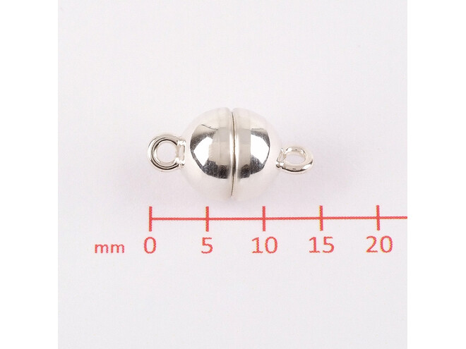 Fermoir magnétique boule argent 8.0 mm