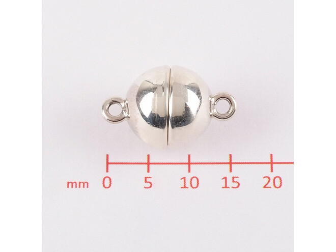 Fermoir magnétique boule argent 10.0 mm