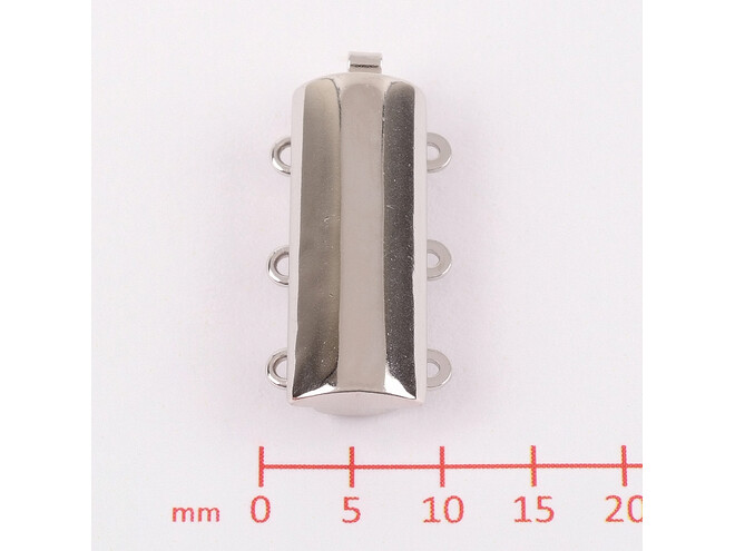 Fermoir de bracelet boule 3 rangs en argent