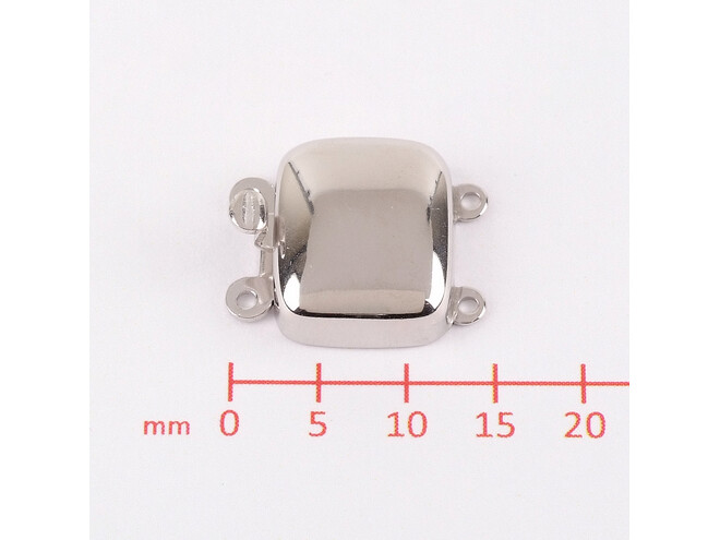 Fermoir de bracelet vertical 2 rangs en argent