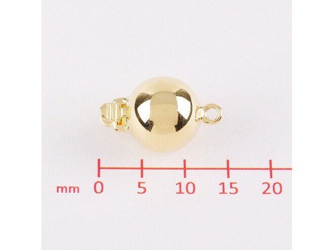 Fermoir boule argent doré 9.0 mm