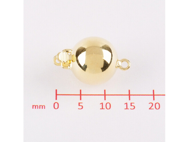Fermoir boule argent doré 10.0 mm