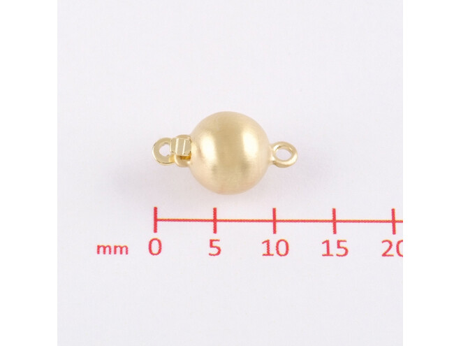 Fermoir boule argent doré mat 7.0 mm