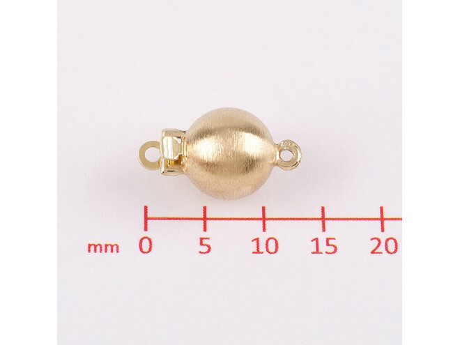 Fermoir boule argent doré mat 8.0 mm