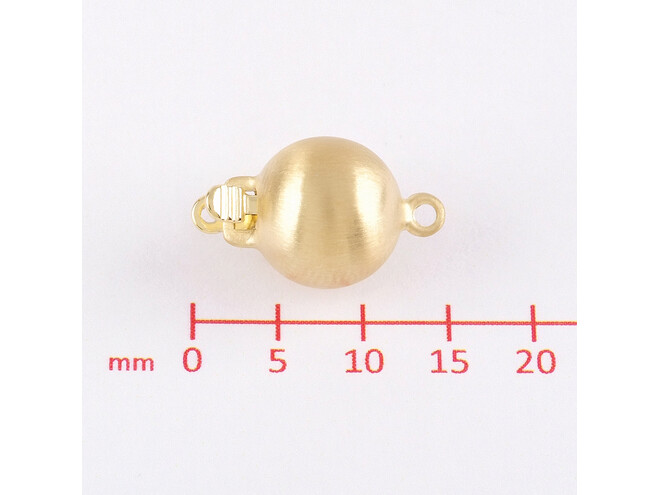 Fermoir boule argent doré mat 9.0 mm