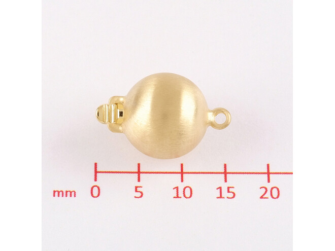 Fermoir boule argent doré mat 10.0 mm