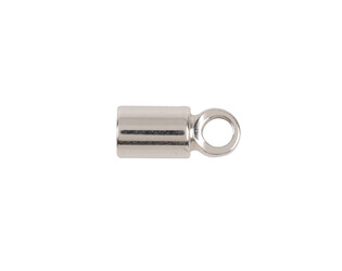 Embout rond avec gros anneau argent 4.0 mm