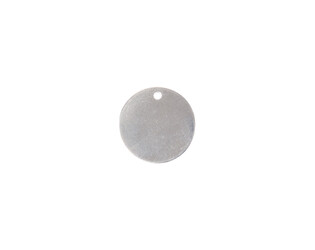 Plaque à estamper argent percée 15.0 mm