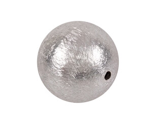 Perle argent aspect givré percée 14.0 mm