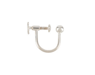 Boucle d'oreille courbe à vis en argent