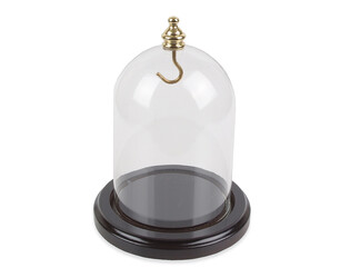 CLOCHE EN VERRE-PLATEAU EN BOIS NOIR