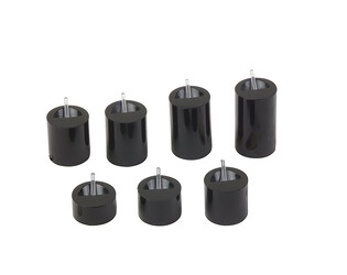 SUPPORTS DE BAGUES NOIRS RONDS - SET DE 7