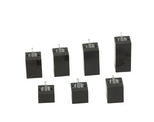 SUPPORTS DE BAGUES NOIRS CARRÉS - SET DE 7