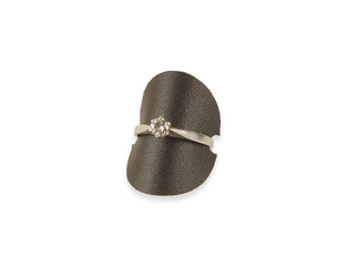 SUPPORT DE BAGUE SIMILI CUIR NOIR -PAR 10