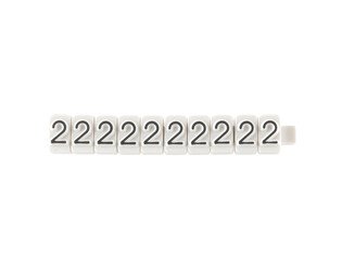 Los teken "2" wit - 10 stuks